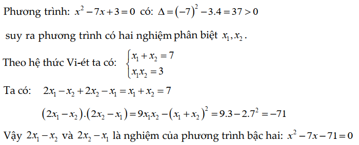 định lý viet và ứng dụng