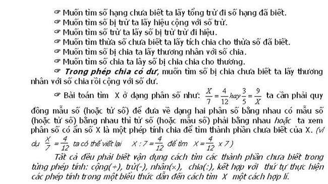 Công thức toán Tiểu học